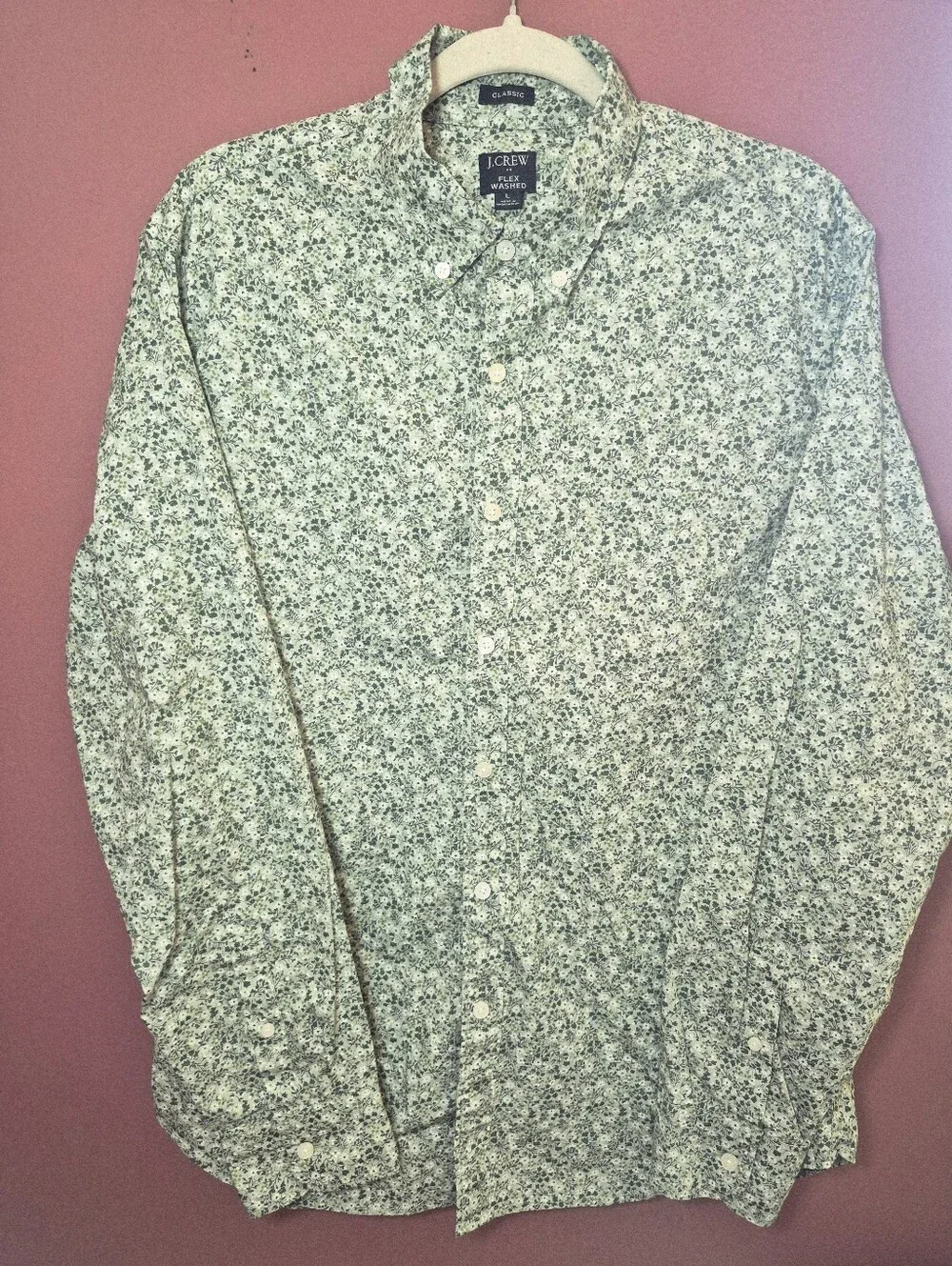J. Crew Flex Washed Ditsy Floral Print Button Down Shirt - Size Large